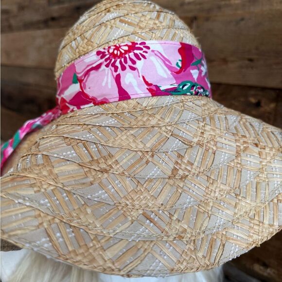 🌸 Lilly Pulitzer “A Thing Called Love” Hatband Floppy Sun Hat 🌸 - Picture 3 of 7